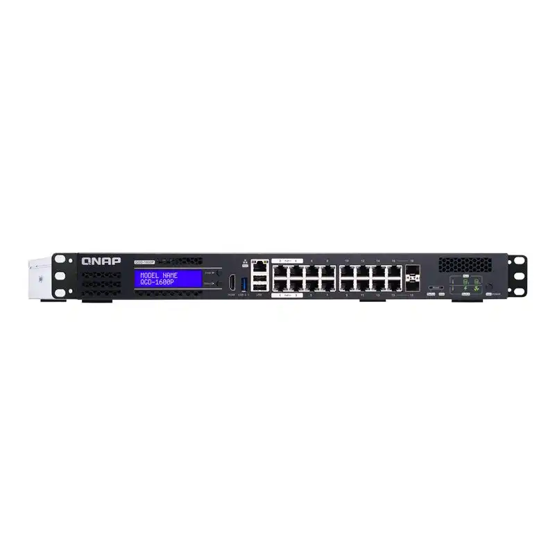 QNAP QGD-1600P - Commutateur - intelligent - 4 x 10 - 100 - 1000 (PoE++) + 10 x 10 - 100 - 1000 (PoE+)... (QGD-1600P-8G)_1